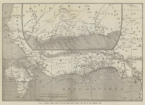 Kaarten van Afrika, Boven-Guinea en de Goudkust, met de Locatie van de Ashantee Oorlog